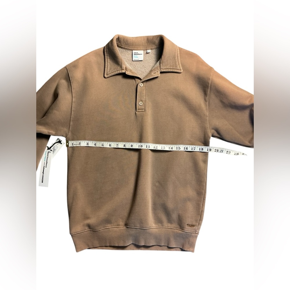 TNA Aritzia Cozy Fleece Boyfriend Pullover XS NWT Beige with colorful fading - Picture 4 of 6
